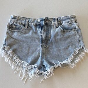 Denim Frayed Hem Women Designed by SHEIN Shorts